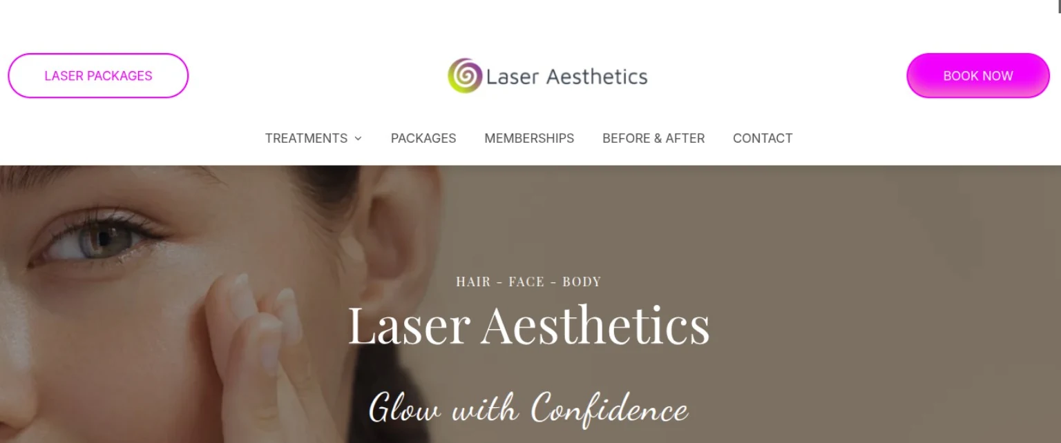 Laser Aesthetics AZ website homepage